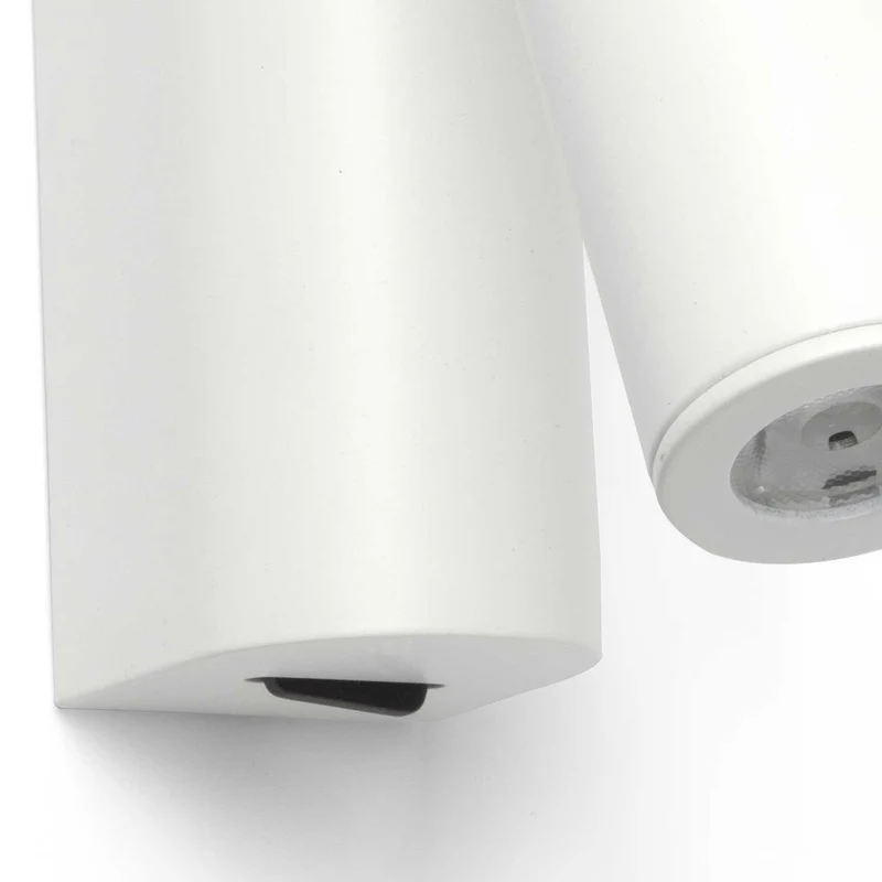 Rob - Applique murale LED avec liseuse en acier, style minimaliste