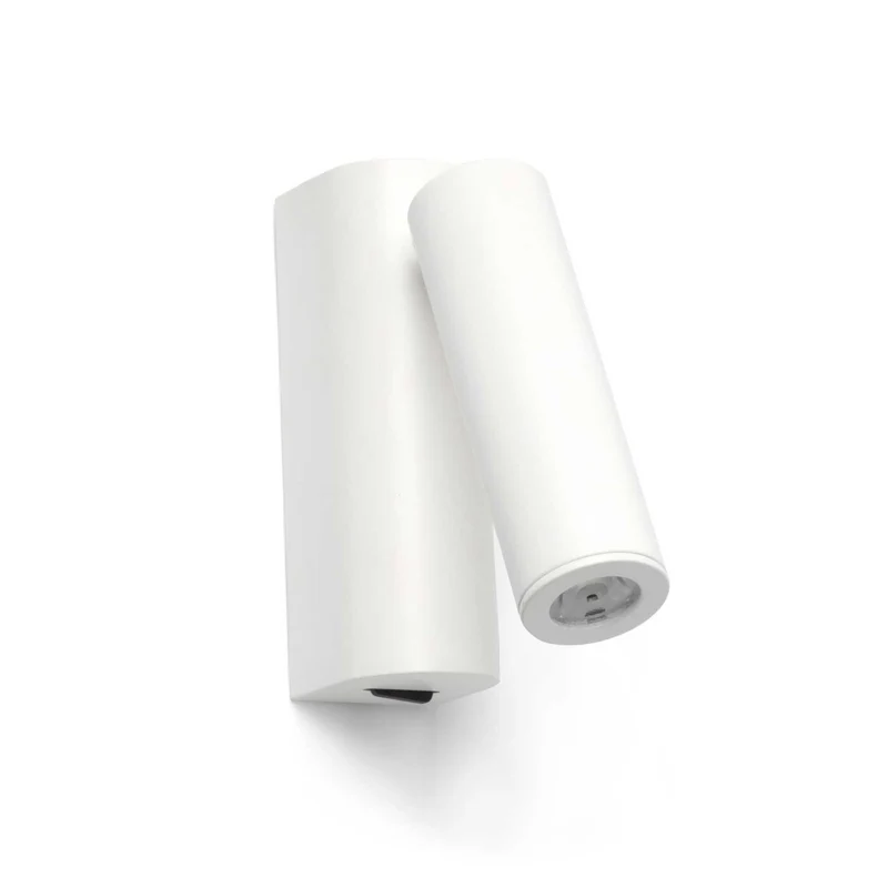 Rob - Applique murale LED avec liseuse en acier, style minimaliste