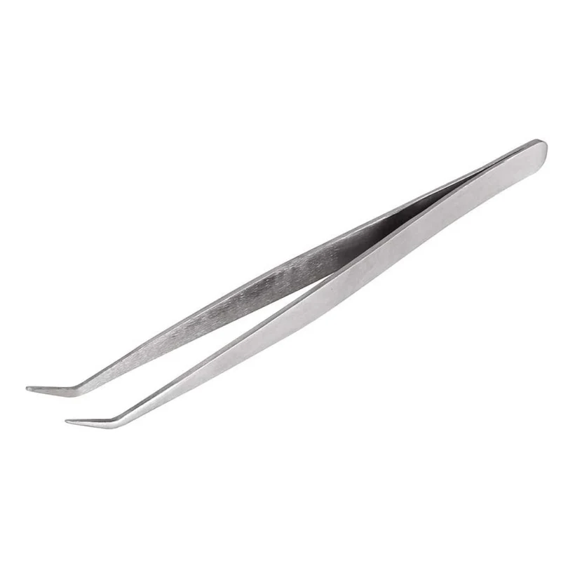 PRO'SKIT Pinzetta a molla punta curvata magnetica in acciaio inossidabile pinza di precisione da saldatura