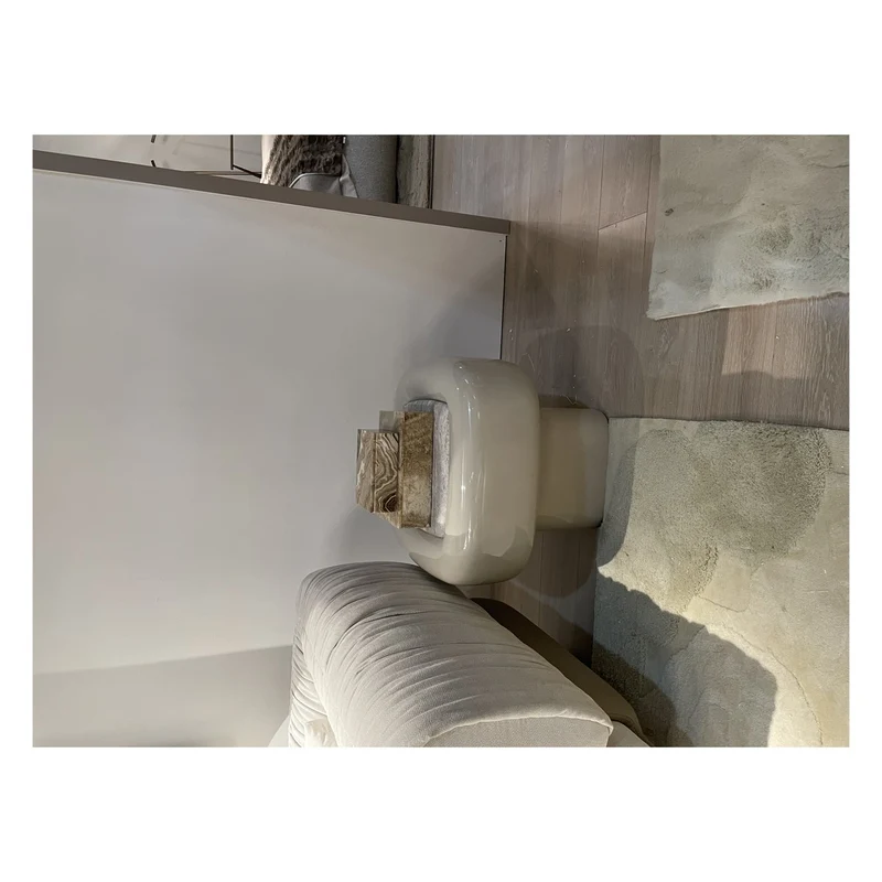 Casa Padrino Luxus Beistelltisch Silbergrau / Khaki 60 x 60 x H. 50 cm - Beistelltisch mit Travertin - Moderne Wohnzimmer Möbel - Luxus Qualität