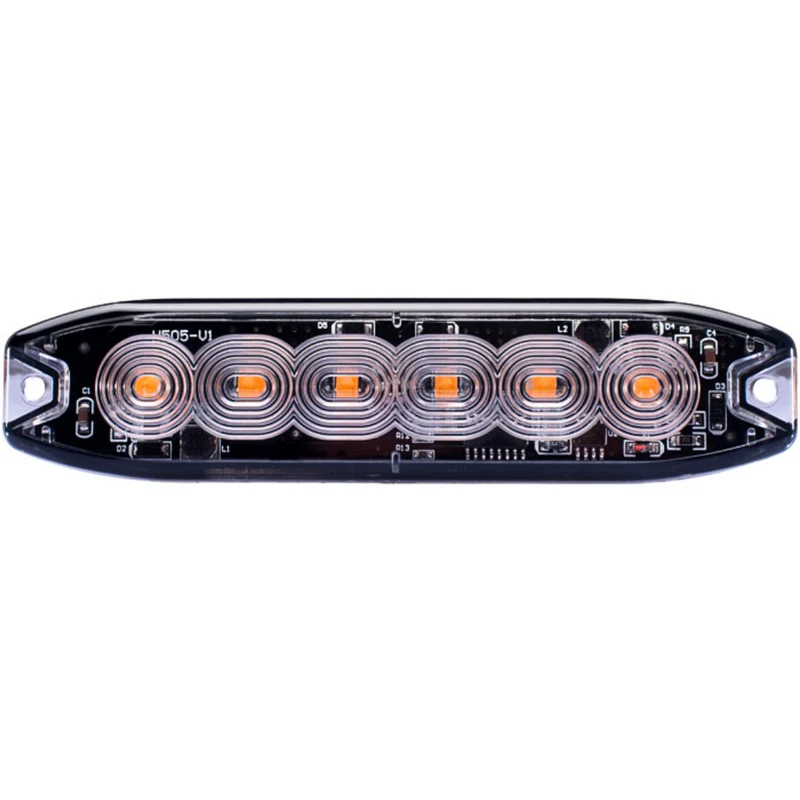 Luce stroboscopica di segnalazione pericolo slimline / 6 LED / ambra