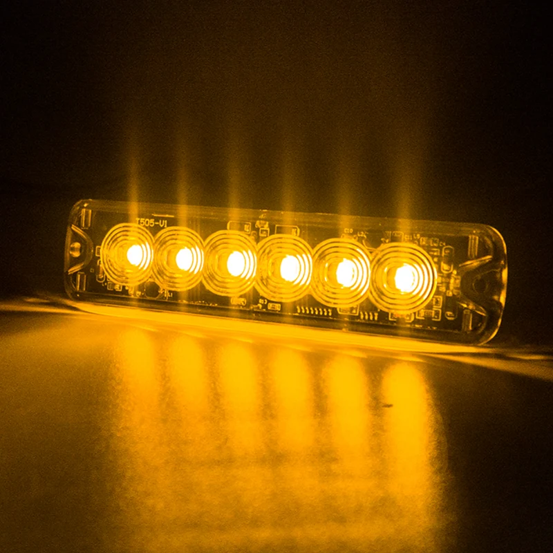 Luce stroboscopica di segnalazione pericolo slimline / 6 LED / ambra