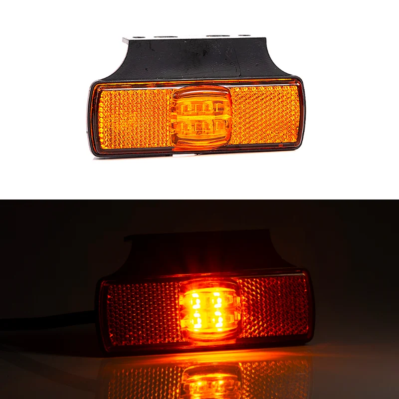 Lampada d'ingombro laterale color ambra sottile con staffa orizzontale