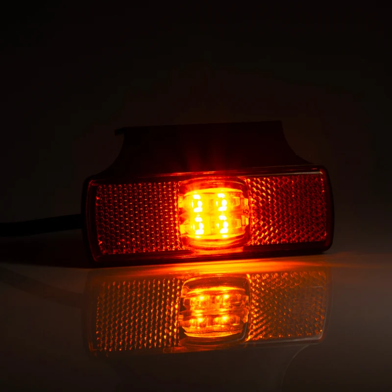 Lampada d'ingombro laterale color ambra sottile con staffa orizzontale
