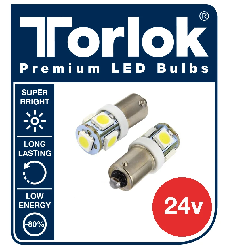 Lampadine LED per camion 24v Ba9, 5 LED sostituiscono 249 (T4W) Confezione da 2