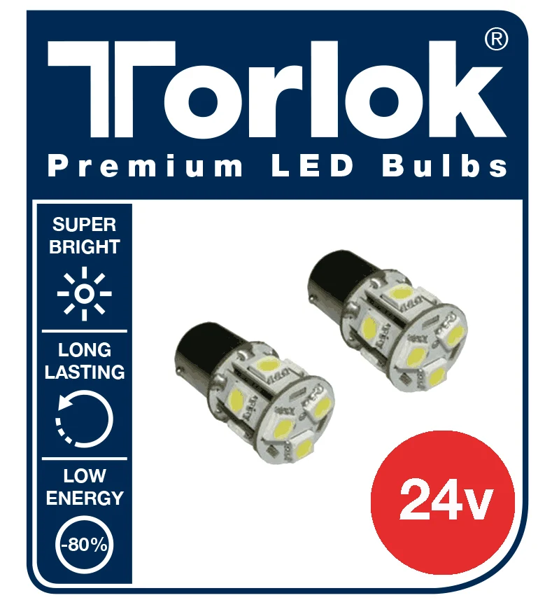 Torlok 24v Premium LED Singolo Contatto Lampadine Fanalino Posteriore Sostituisce 149/248, Lampeggiatore/Indicatore