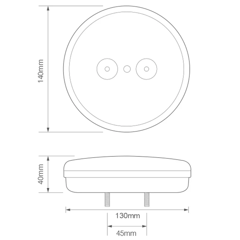 Luce LED rotonda per hamburger per rimorchio slimline per camion e rimorchi / 12 - 24v
