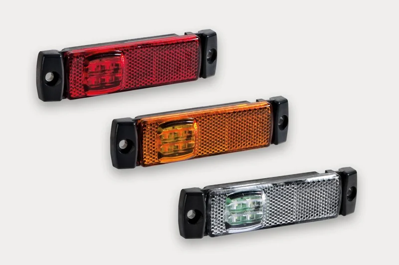 Indicatore luminoso a LED con riflettore: bianco, rosso o ambra