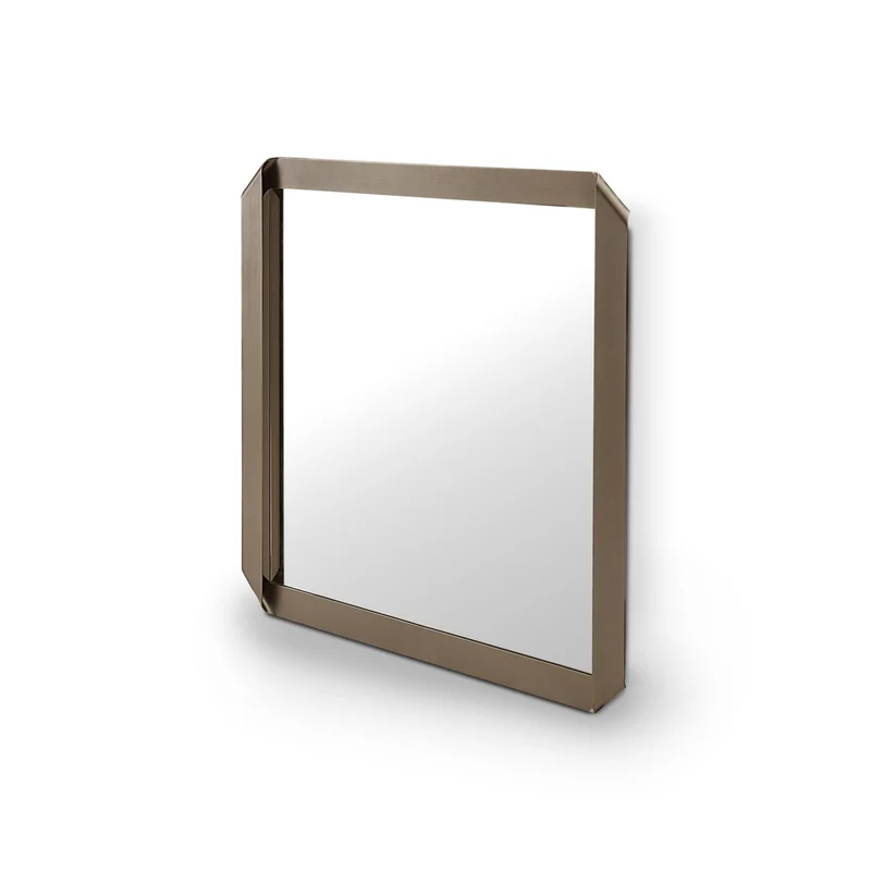 Casa Padrino Luxus Wandspiegel Messing 100 x 100 x H. 6.8 cm - Wandspiegel mit Spiegelglas - Moderne Wohnzimmer Möbel - Luxus Qualität