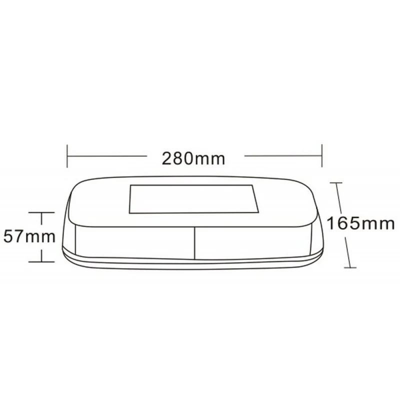 Barra luminosa a LED magnetica Mini Beacon Ambra 12/24v con lente trasparente