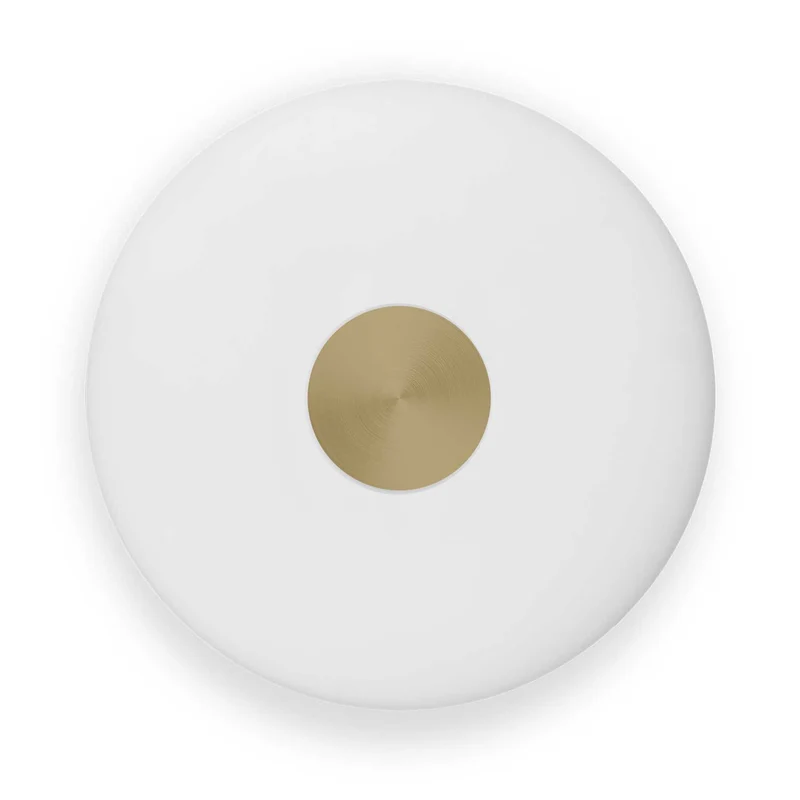 Glint - Applique murale LED en verre opalin et laiton, style Art déco
