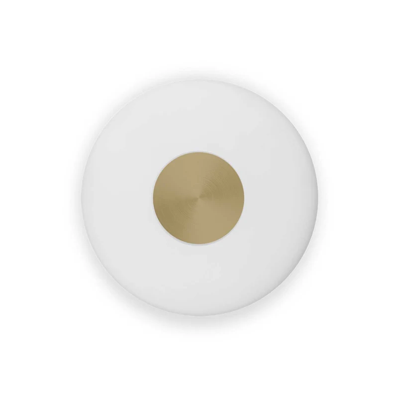 Glint - Applique murale LED en verre opalin et laiton, style Art déco