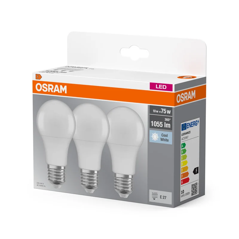 BASE LED CLASSICA A 10W 840 Satinata E27