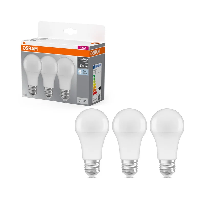 BASE LED CLASSICA A 8W 840 Satinata E27