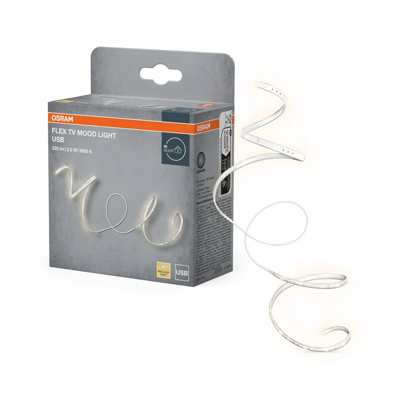 OSRAM FLEX TV LUCE D'ATMOSFERA USB STRISCIA LED, 200 lm, 3500 K, Bianco caldo