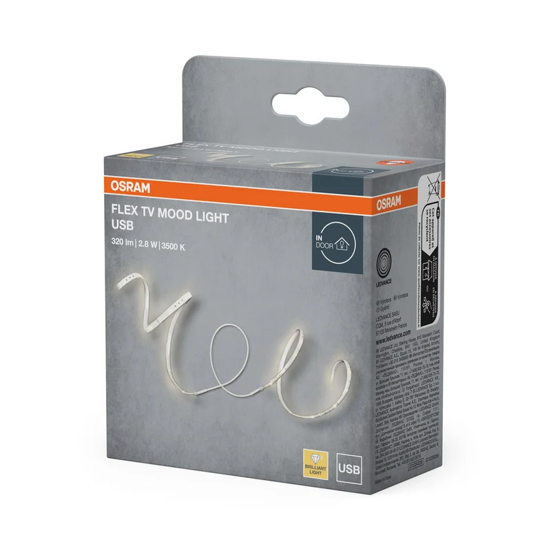 OSRAM FLEX TV LUCE D'ATMOSFERA USB STRISCIA LED, 200 lm, 3500 K, Bianco caldo