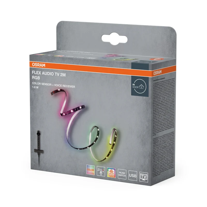 OSRAM FLEX AUDIOTV 2M RGB striscia LED, bianco, 3,7W, 50lm
