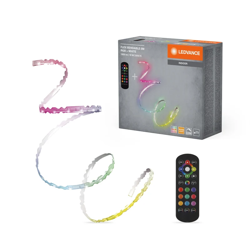 LEDVANCE FLEX FLESSIBILE RGB + striscia LED, 5m, con telecomando, 1100lm, 10W, 3000K