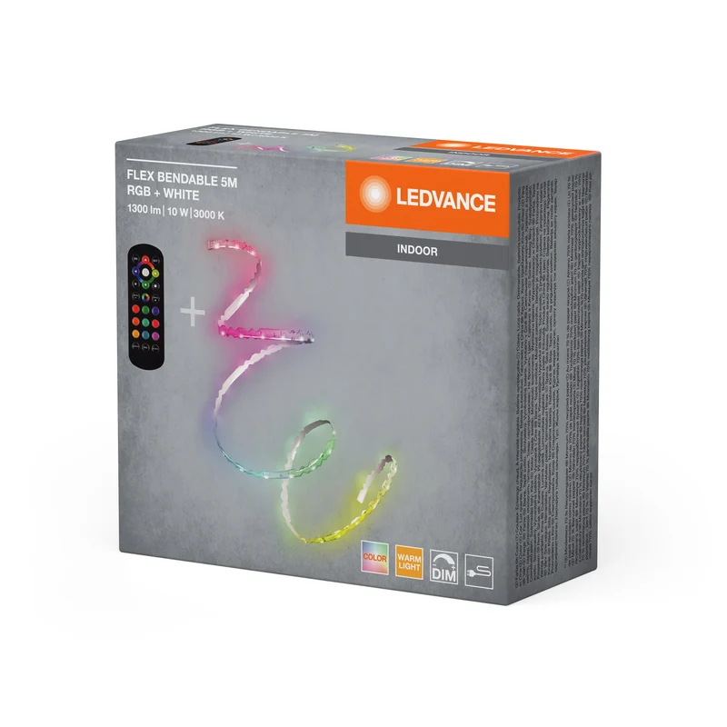 LEDVANCE FLEX FLESSIBILE RGB + striscia LED, 5m, con telecomando, 1100lm, 10W, 3000K