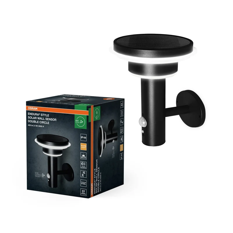 OSRAM ENDURA® STYLE SOLAR DOPPIO CERCHIO da parete Doppio Cerchio 6W BK