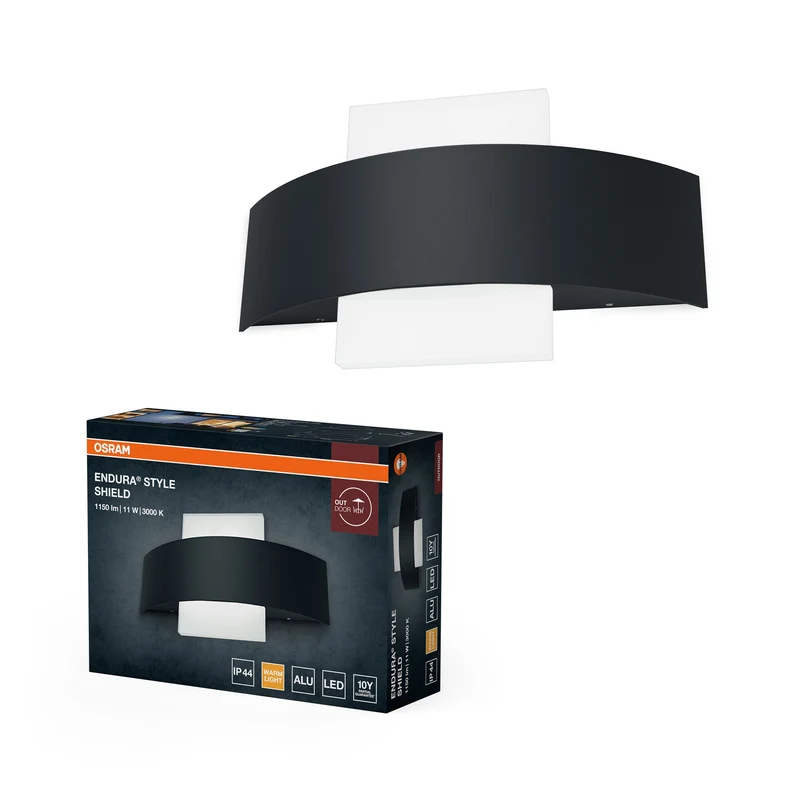 OSRAM LED lampada da parete e soffitto, lampada per applicazioni esterne, bianco caldo, 60,0 mm x 240,0 mm x 142,0 mm, ENDURA STYLE SHIELD