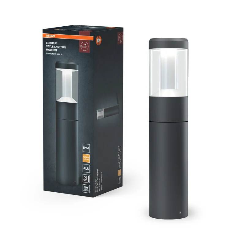 OSRAM LED pilone da giardino, lampada per applicazioni esterne, bianco caldo, 110,0 mm x 500,0 mm, ENDURA STYLE LANTERN MODERN