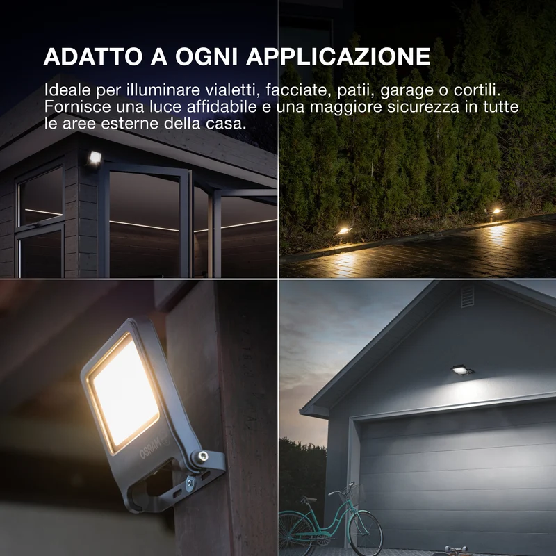 OSRAM LED Faretto, lampada per applicazioni esterne, 10W Bianco caldo, 125,0 mm x 101,0 mm x 29,0 mm, ENDURA FLOOD