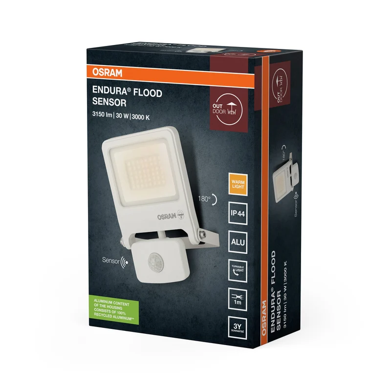 OSRAM ENDURA® LED Faretto Sensore 30W / 3000K Bianco caldo