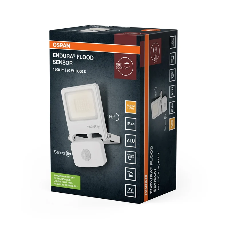 OSRAM ENDURA® Faretto LED con sensore 20W / 4000K Bianco freddo