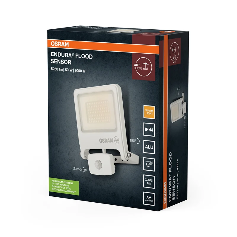 OSRAM ENDURA® FLOOD Sensore Bianco Caldo 50 W 3000 K WT