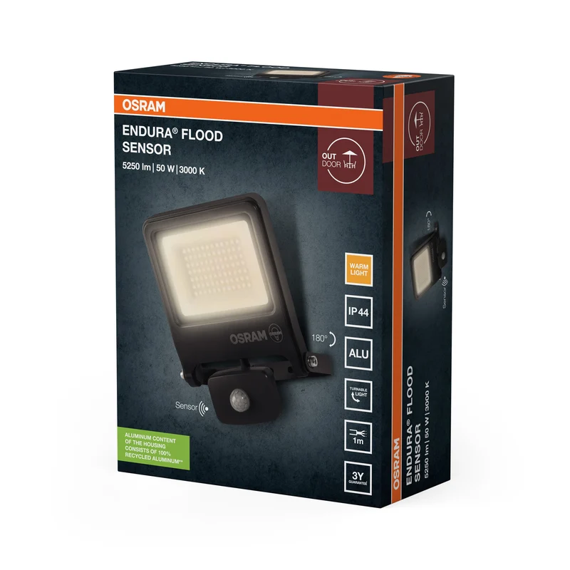 OSRAM ENDURA® FLOOD Sensore Bianco Caldo 50 W 3000 K DG