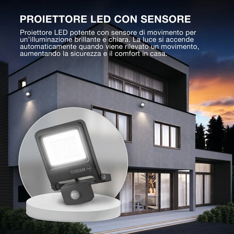 OSRAM ENDURA® FLOOD Sensore Bianco Caldo 50 W 3000 K DG