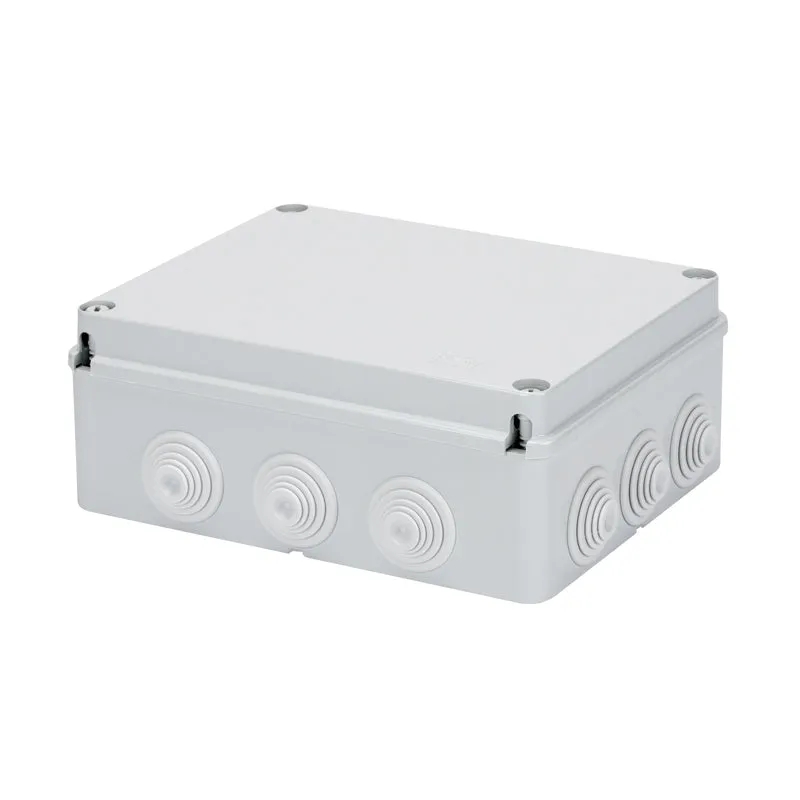 GEWISS GW44008 - Scatola di derivazione con coperchio a vite - IP55 - dim. int. 240x190x90 - pareti con passacavi - Grigio