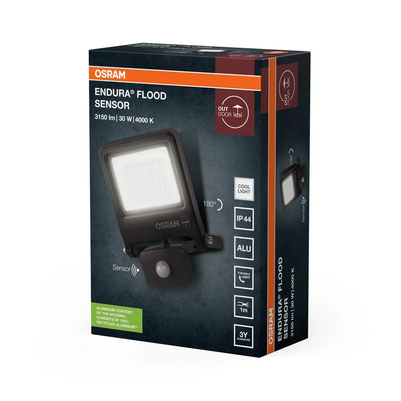 OSRAM ENDURA® Faretto LED con sensore 30W / 4000K Bianco freddo