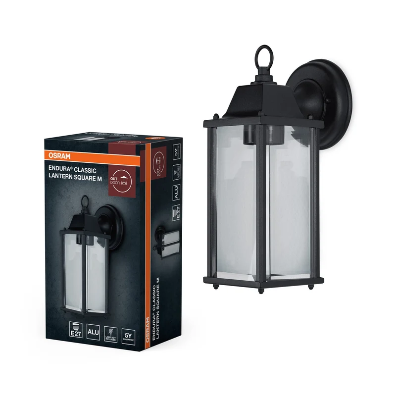 OSRAM lampada a parete e da soffitto a LED, lampada per applicazioni esterne, attacco E27, Endura Classic Lantern SQ