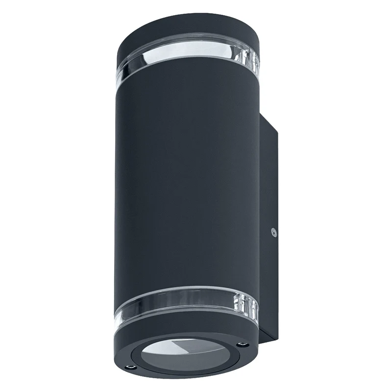 OSRAM lampada da parete LED per 2x lampadine GU10, lampada di design per esterni, per illuminazione indiretta su 2 lati con anelli trasparenti, in alluminio grigio scuro, ENDURA BEAM GAP Wall UpDown GU10