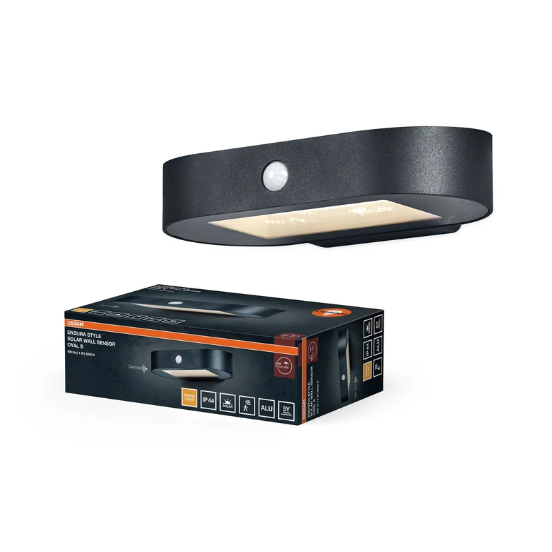 OSRAM ENDURA Style Piccola lampada solare da parete, sensore, 3000K