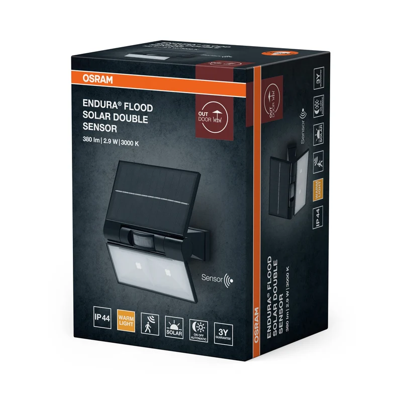 OSRAM ENDURA STYLE SOLAR FARETTO DOPPIO con sensore 2,90W / 3000K Bianco caldo
