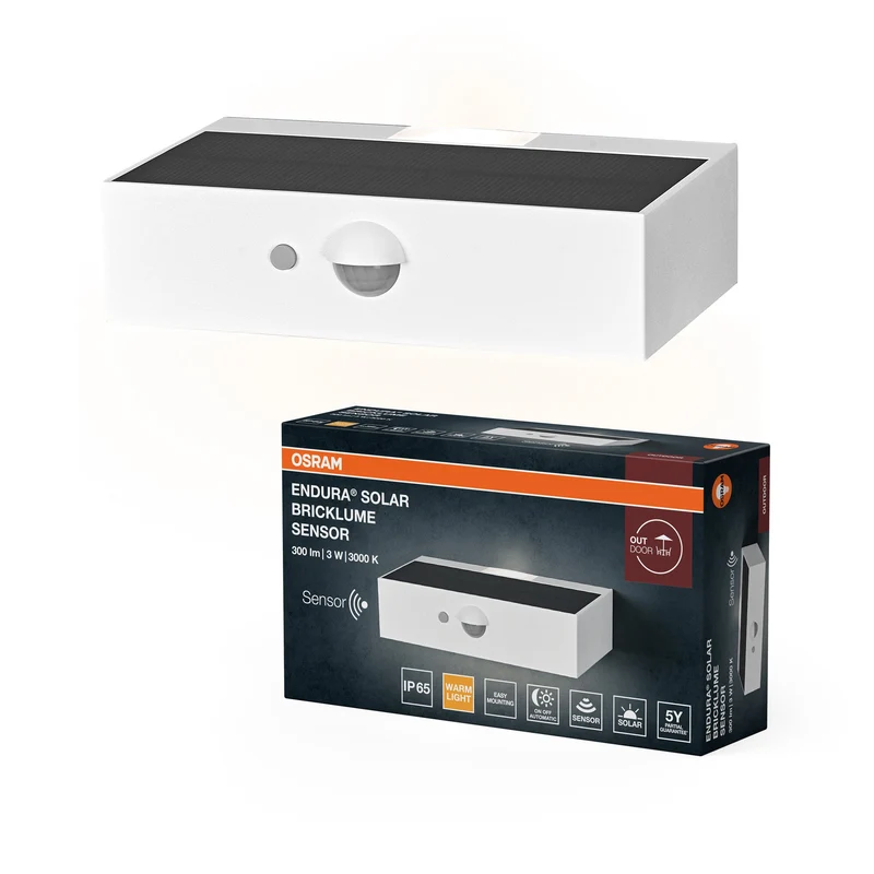 OSRAM ENDURA STYLE BRICKLUME Lampada da parete solare, 3W, bianca