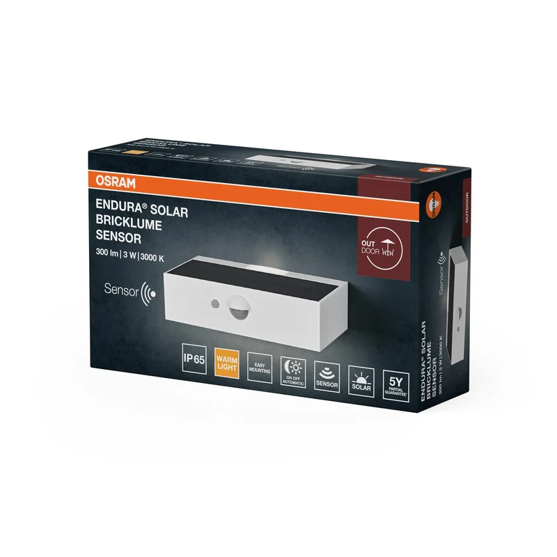 OSRAM ENDURA STYLE BRICKLUME Lampada da parete solare, 3W, bianca