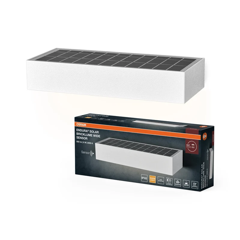 OSRAM ENDURA STYLE BRICKLUME Lampada da parete solare, 6W, bianca