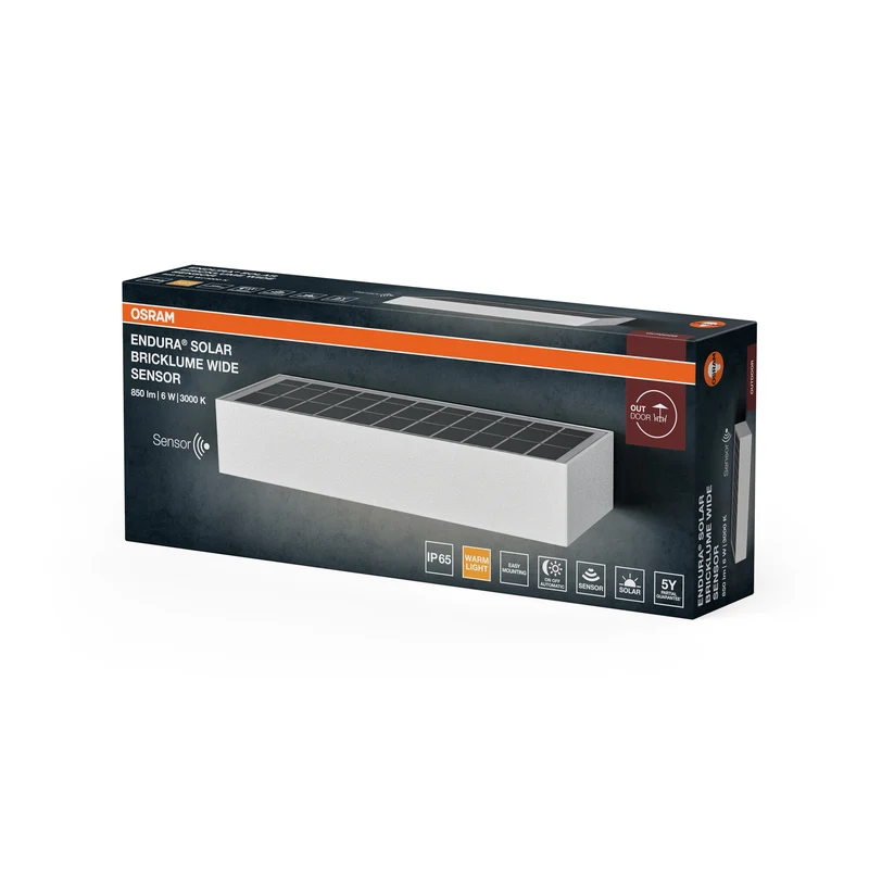 OSRAM ENDURA STYLE BRICKLUME Lampada da parete solare, 6W, bianca