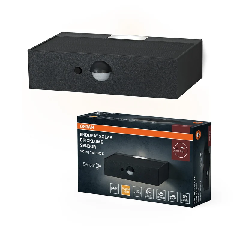 OSRAM ENDURA STYLE BRICKLUME Lampada da parete solare, 3W, grigio