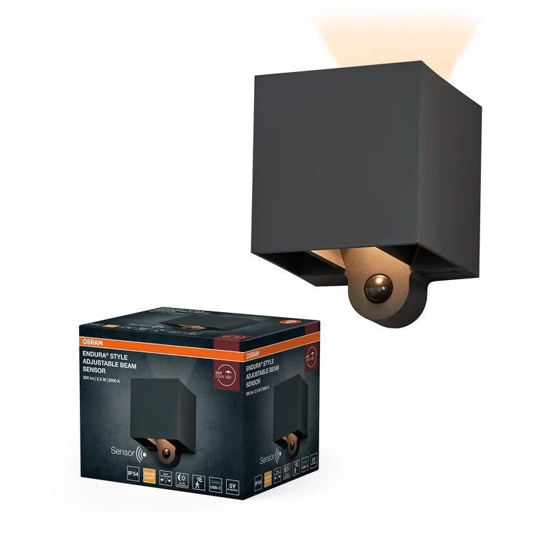 OSRAM ENDURA STYLE FASCIO REGOLABILE Sensore Applique da esterno, 2,5W, 180lm