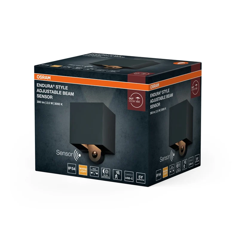 OSRAM ENDURA STYLE FASCIO REGOLABILE Sensore Applique da esterno, 2,5W, 180lm