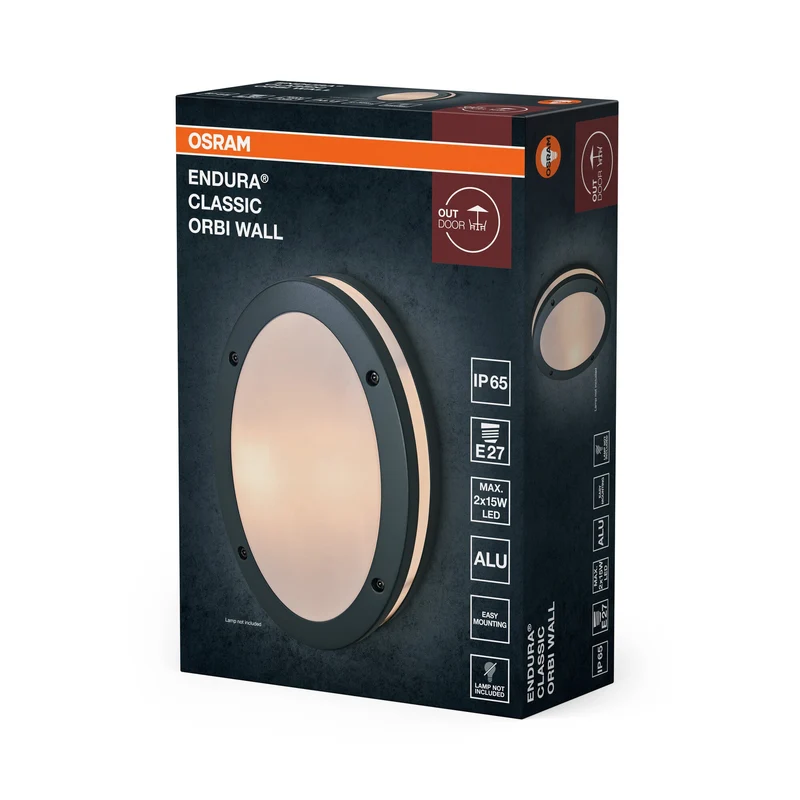 OSRAM ENDURA CLASSIC ORBI W lampada da parete esterna, grigio scuro