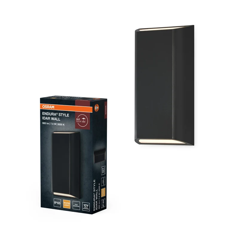 OSRAM ENDURA® Style IP65 Parete Idar Grigio Scuro, lampada da parete, 340 lm, 3000 K, bianco caldo