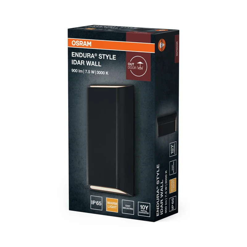 OSRAM ENDURA® Style IP65 Parete Idar Grigio Scuro, lampada da parete, 340 lm, 3000 K, bianco caldo