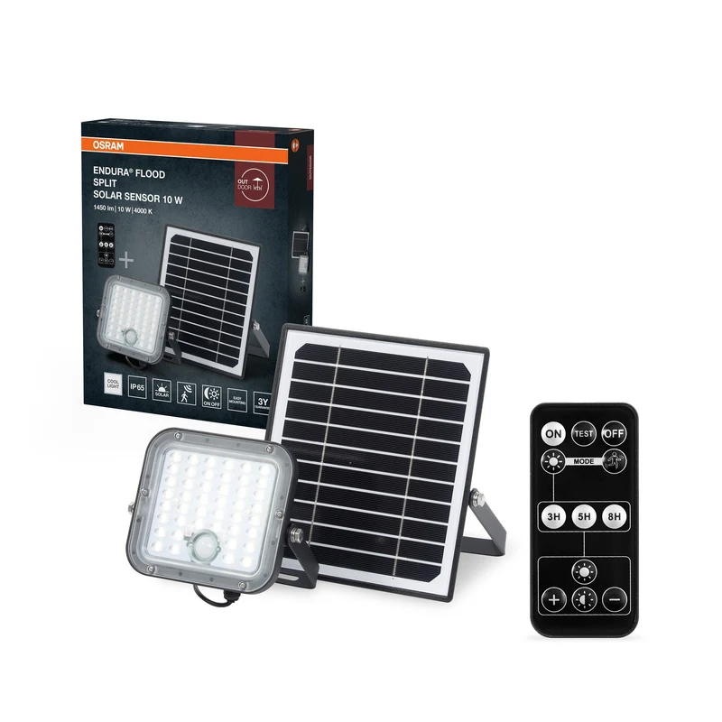 OSRAM LED-lampada solare da esterno Endura, nero, 10W, 1400lm