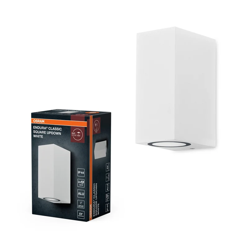 OSRAM ENDURA Square Updown lampada da parete esterna, bianca, GU10